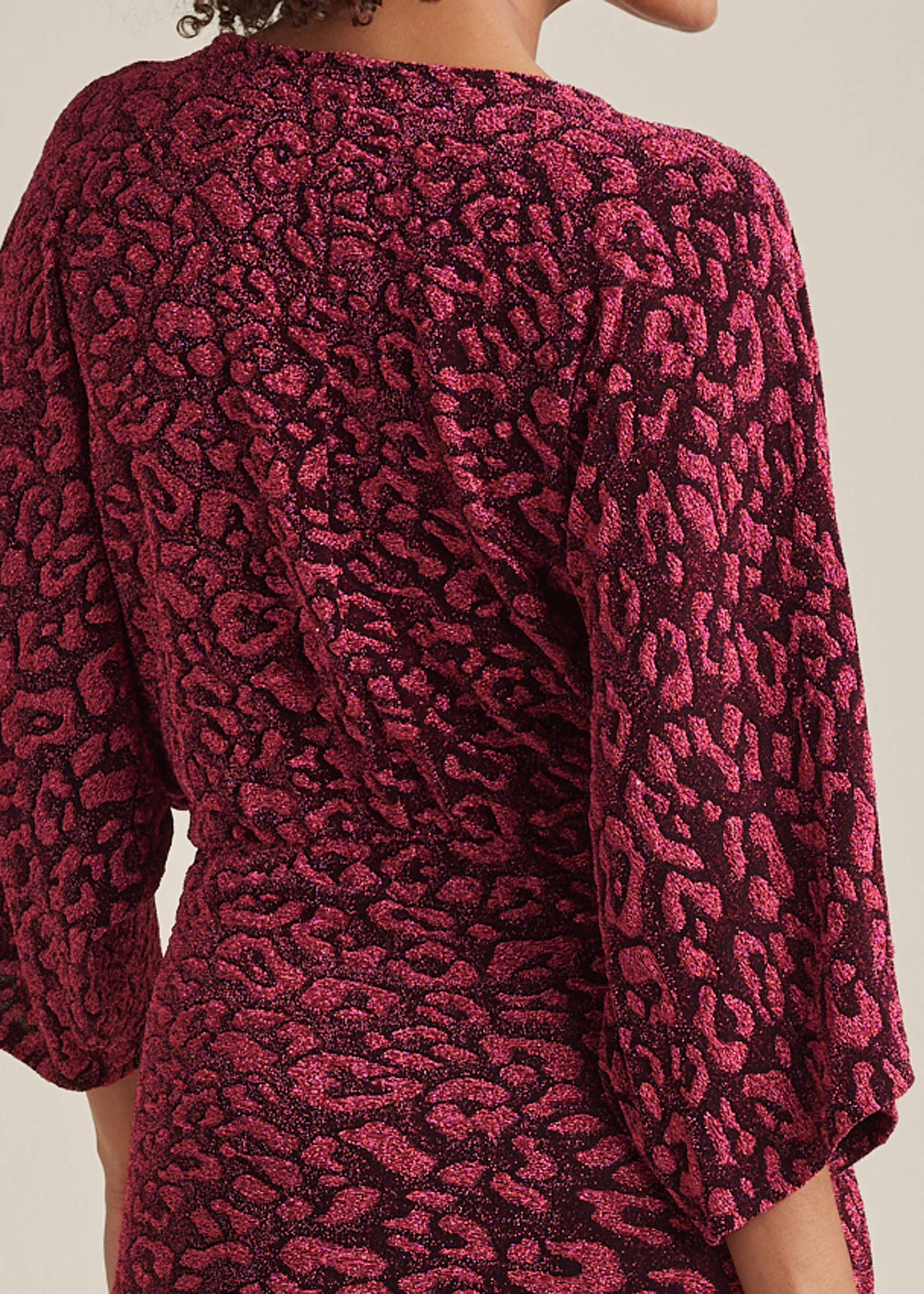Metallic Leopard Mini Dress Black Pink