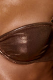 Underwired Balconette Bikini Top in Brown