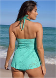 Lace Lanai Bandeau Tankini Top Light Teal