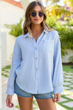 Joelle Baby Blue Gauze Long Sleeve Top