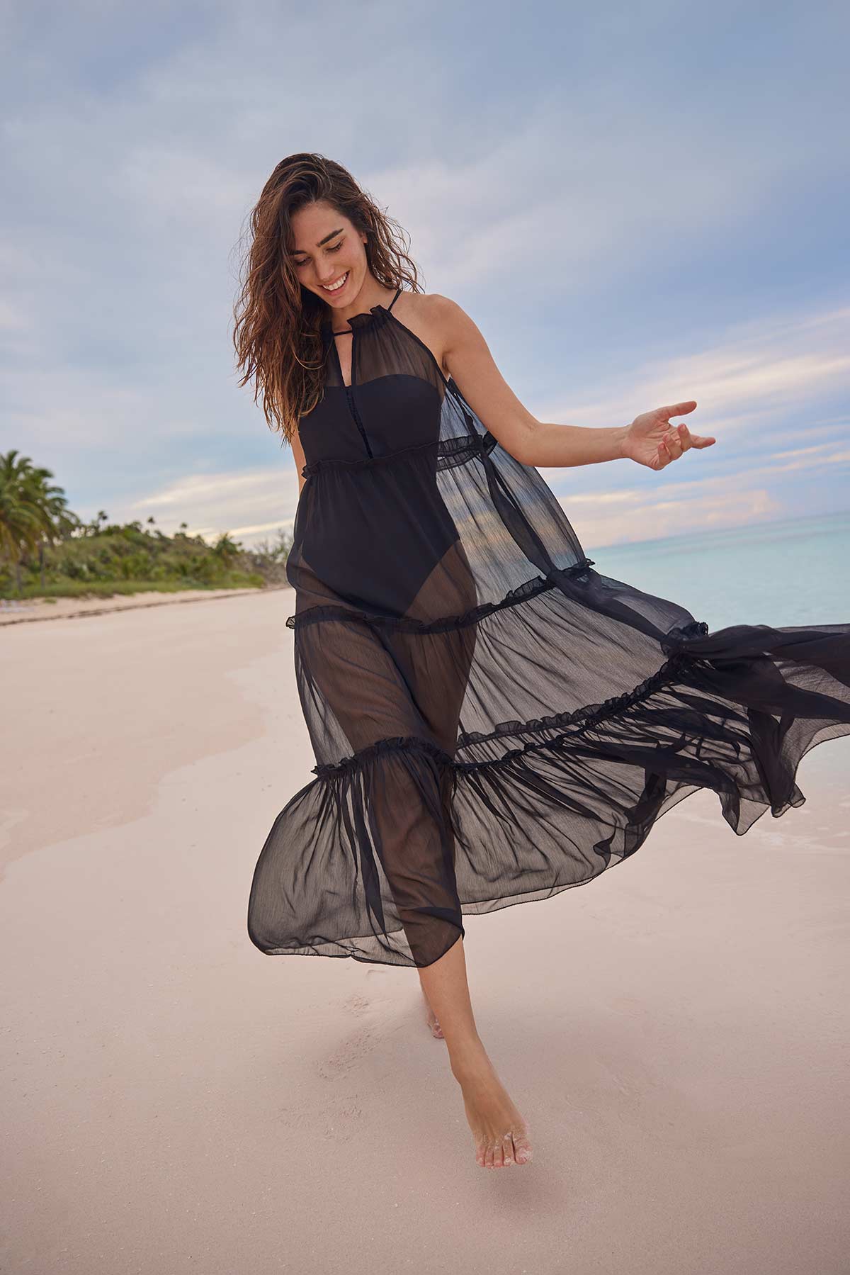 Oceana Dress Black Paradise Chiffon