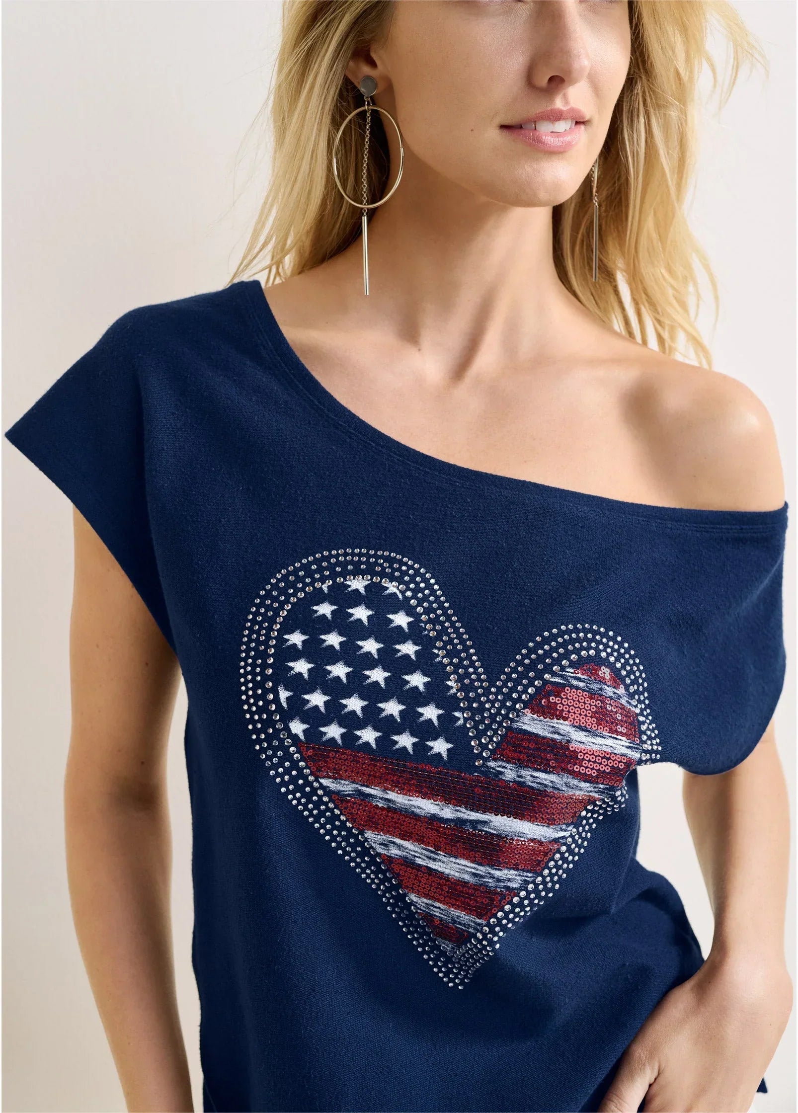 Americana Lounge Top Navy Multi
