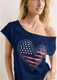 Americana Lounge Top Navy Multi
