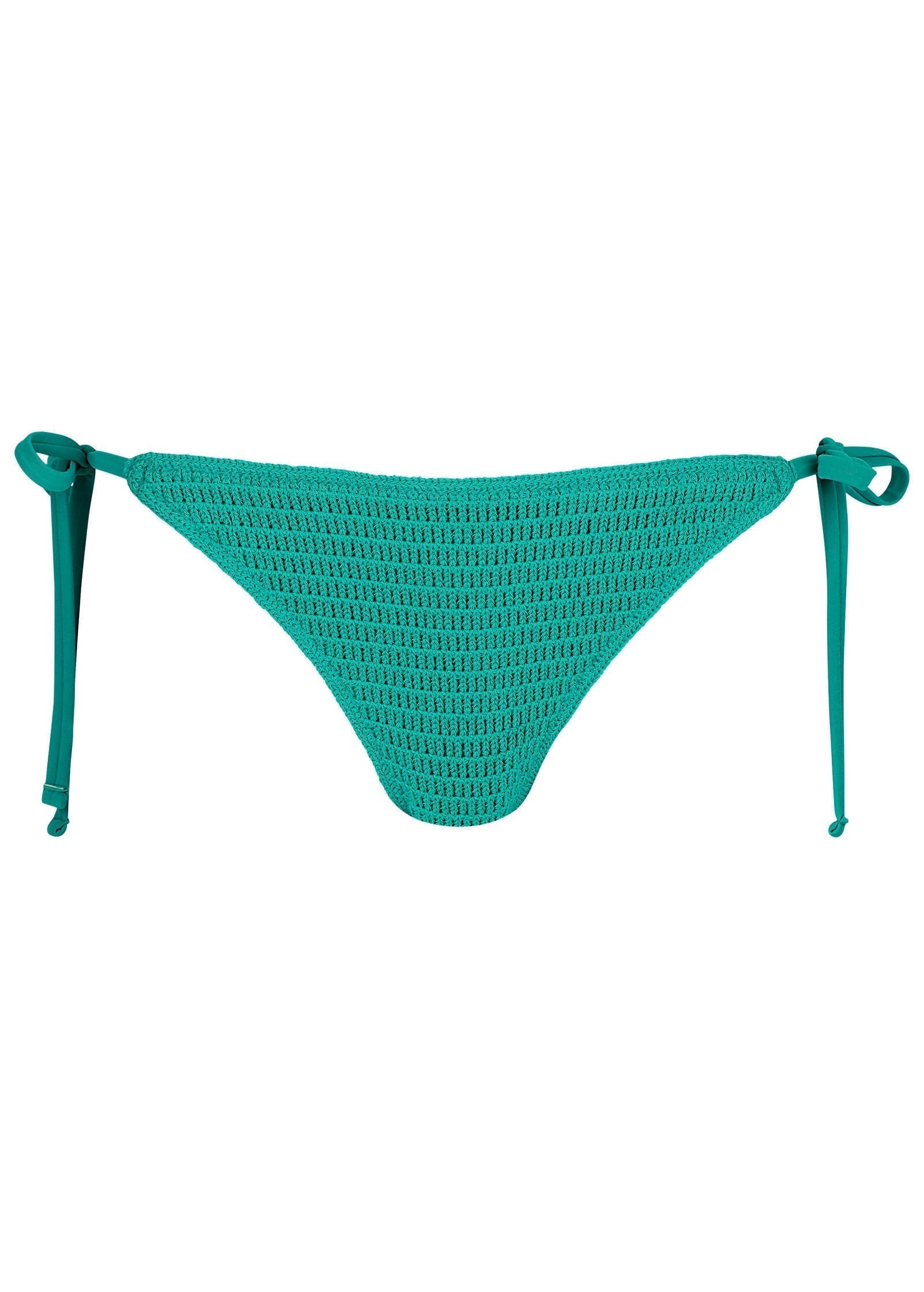 Crochet Miami Tie Side Moderate Bottom Tropical Green