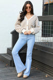 Samara Checkered And Stripes Brown And Cream Cardigan SALE