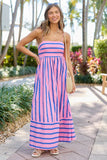 Selena Pink Striped Maxi Dress SALE