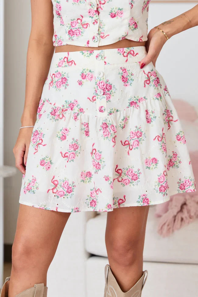Jacqueline Floral Bow Skirt