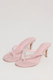 Heeled Thong Sandals in Pink