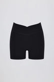 Soft Active V Waist Pocket Mini Shorts in Black