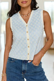 Briar Sleeveless Blue Floral Button Up Tank