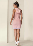 Hooded Detail Dress Pink