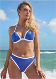 Liquid Leather Santa Cruz Push Up Triangle Top Blue White