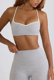 Soft Active Sweetheart Neck Sports Bra in Grey