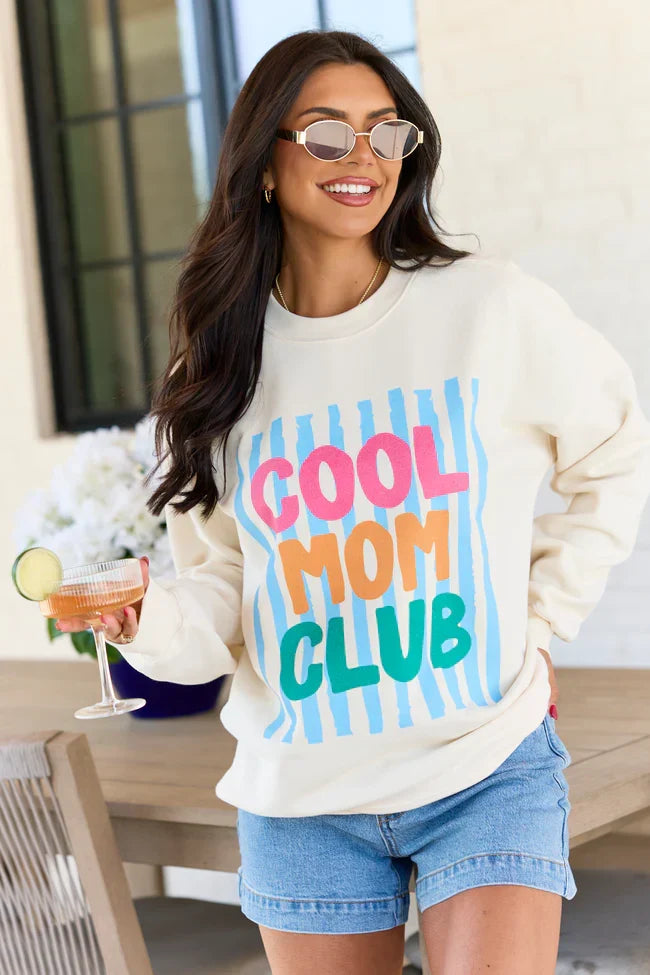 Cool Mom Club Cream Graphic Sweatshirt