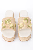 Taniya Yellow Floral Platform Sandal