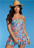 Venice Skirted Swim Dress Salsa Paisley