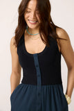 Susannah Scoop Neck Twofer Midi dress