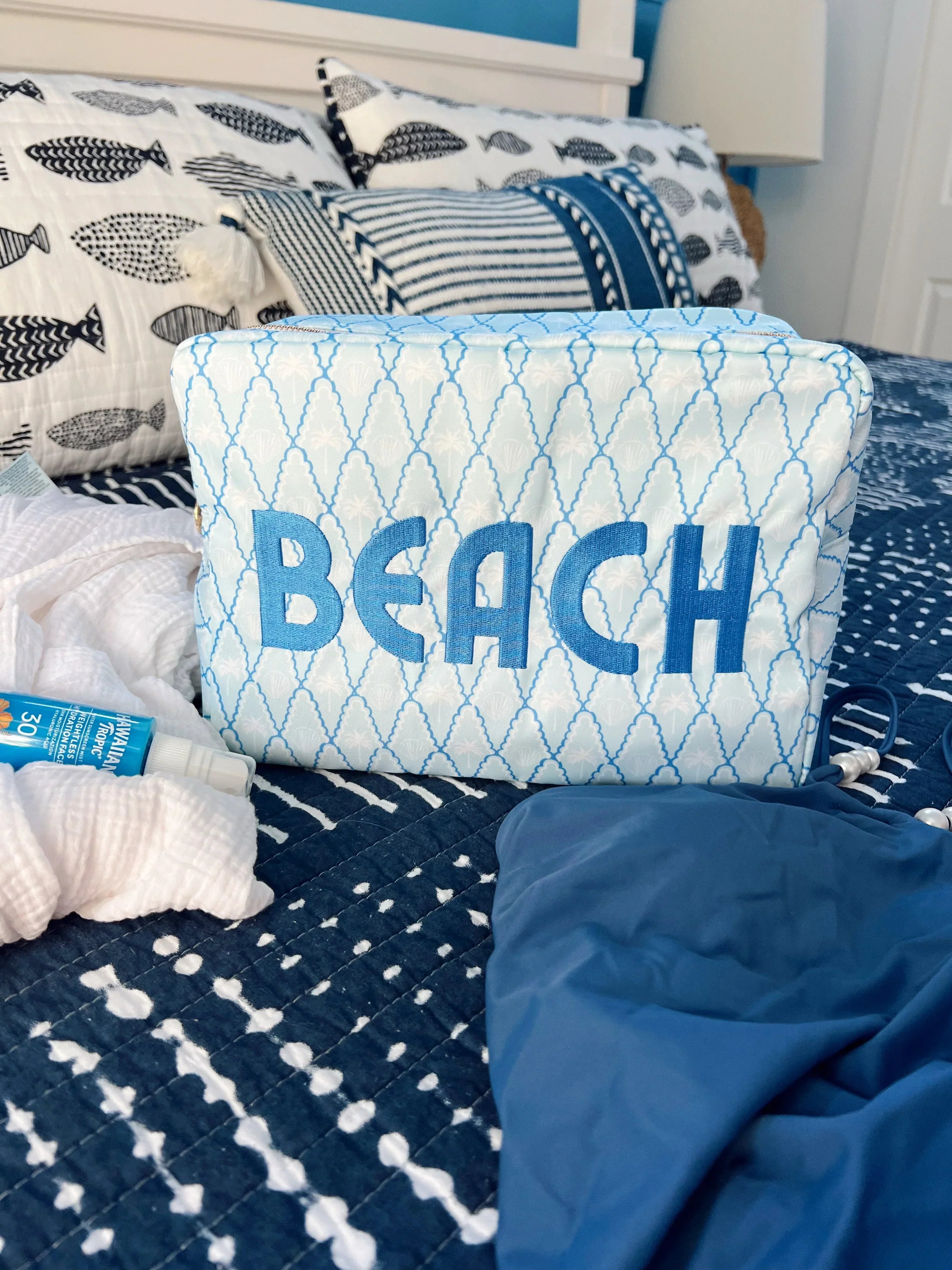 KenzKustomz Blue Palms XL Bag Beach