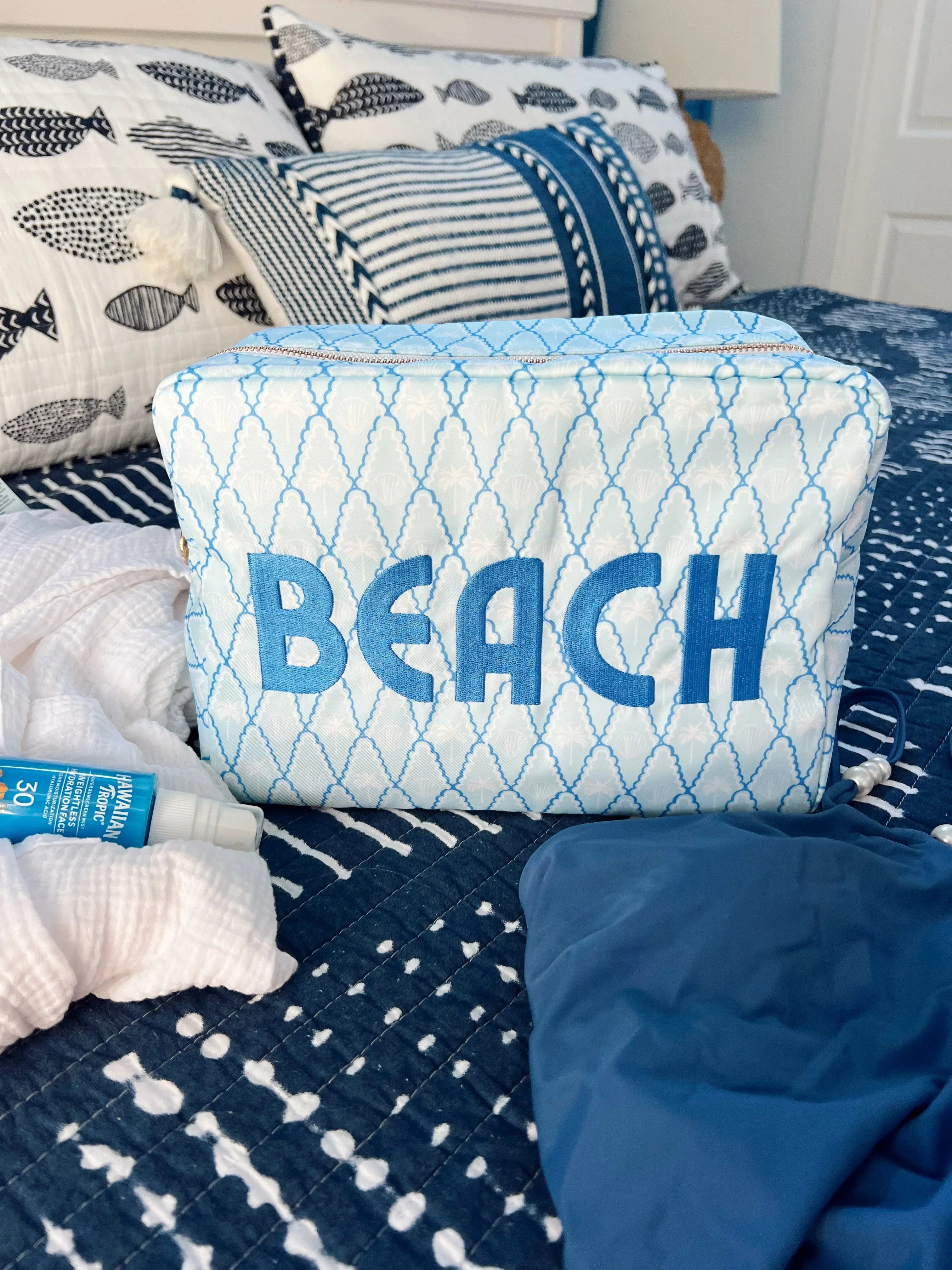 KenzKustomz Blue Palms XL Bag Beach