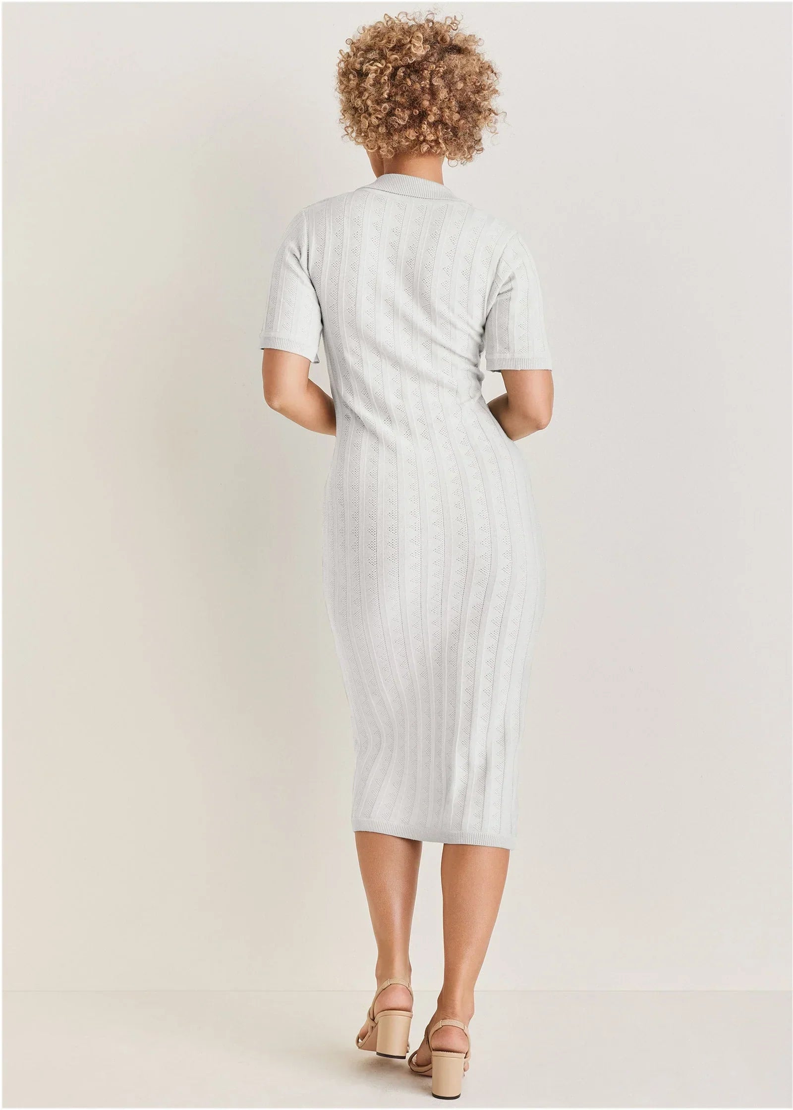 Pointelle Sweater Dress Cloud Dancer