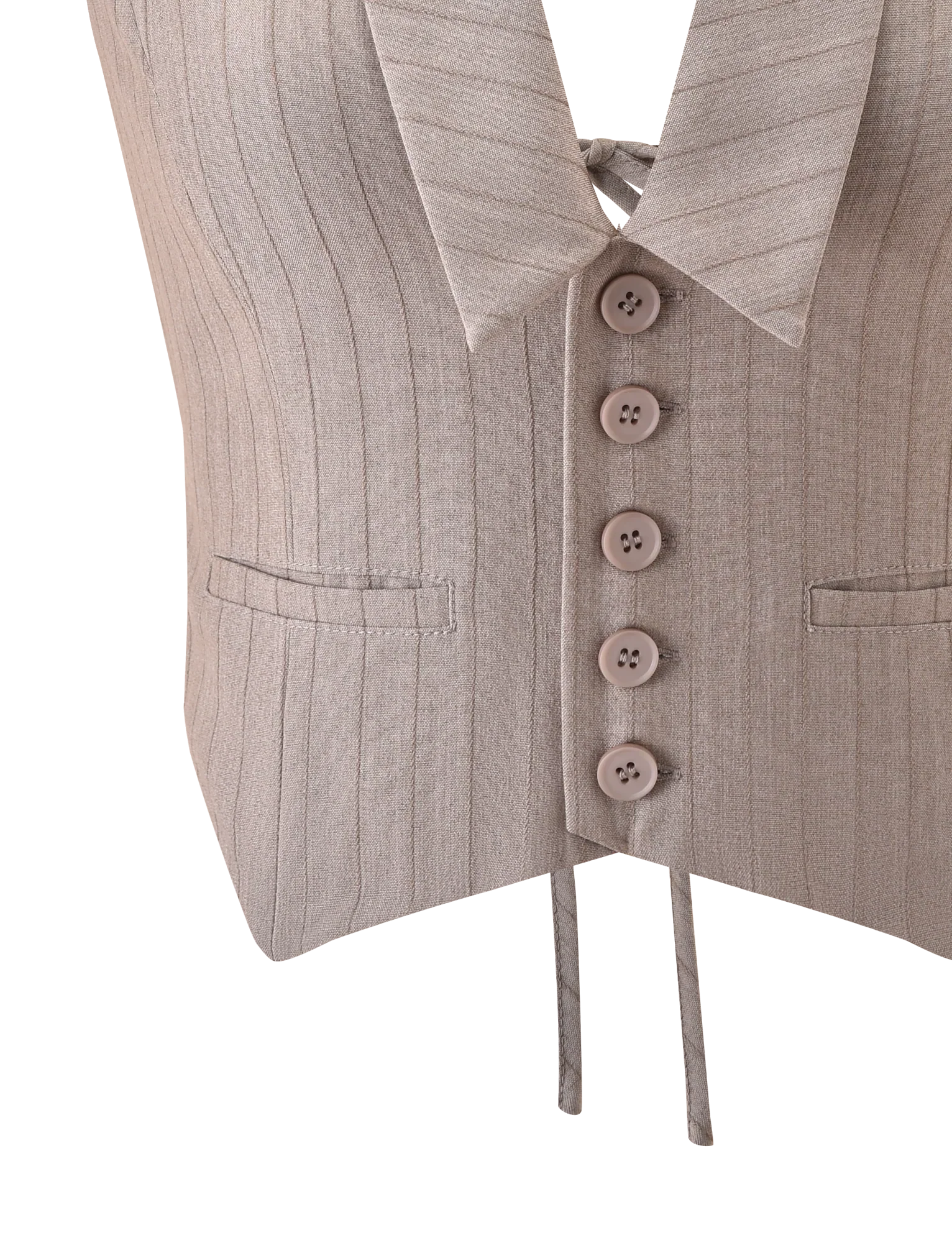 FEDRA VEST TAN PINSTRIPE