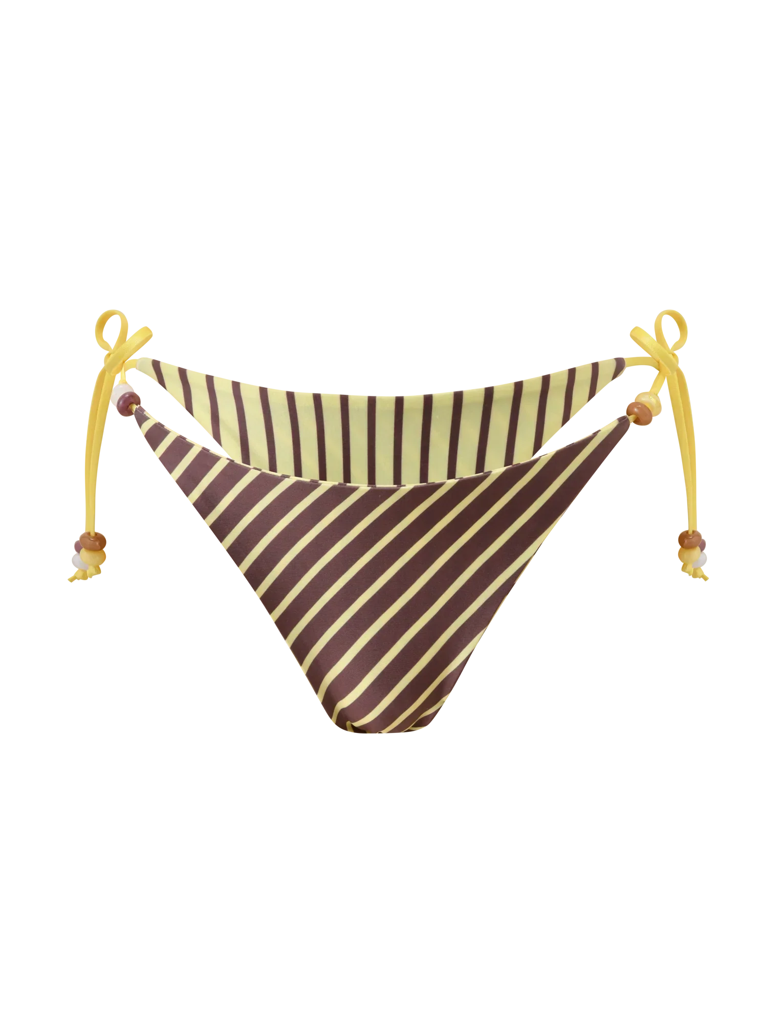 FINLEA REVERSIBLE BIKINI BOTTOM BROWN AND YELLOW STRIPE