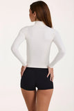 Soft Active Zip Up Jacket in Ivory