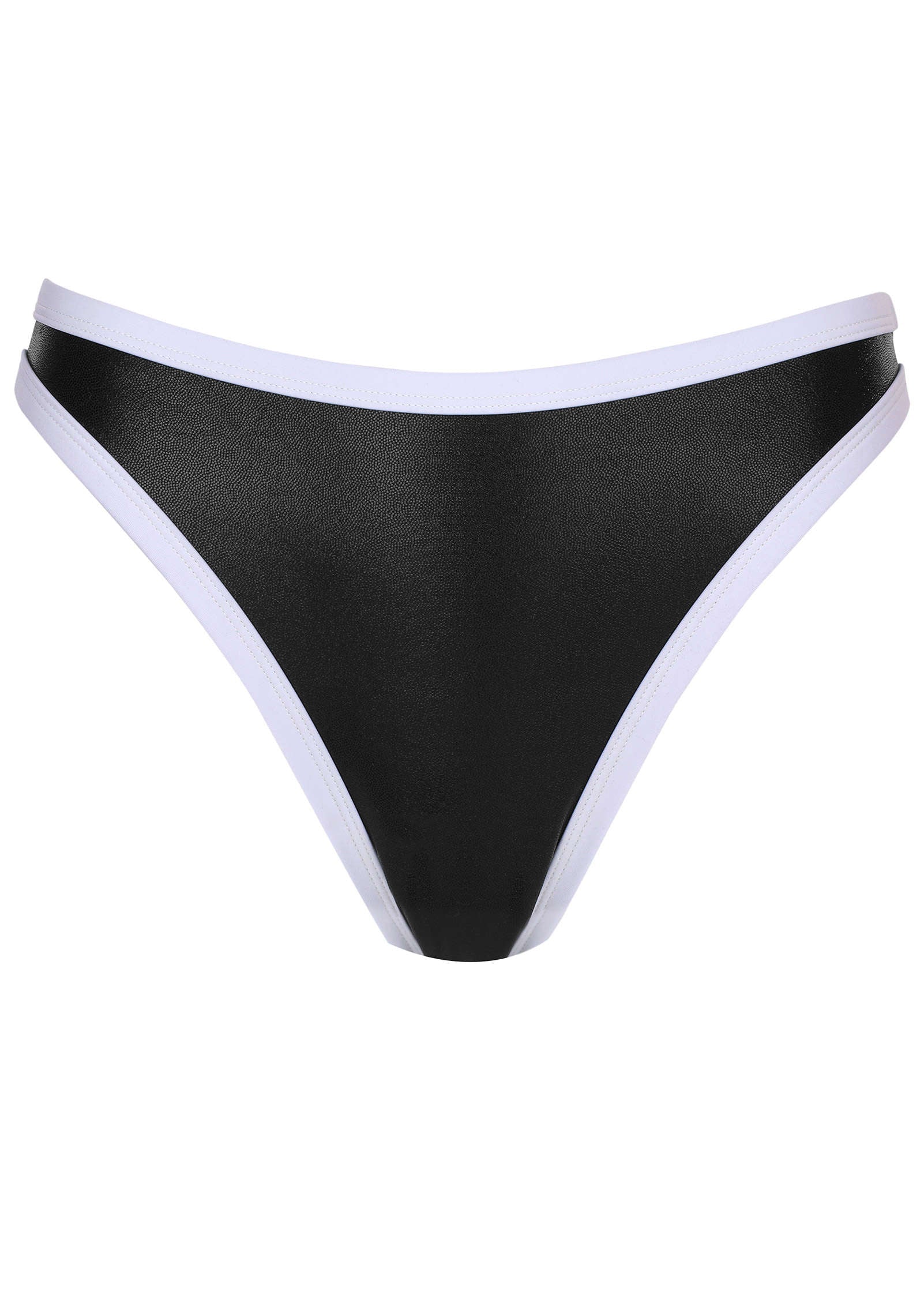 Liquid Leather Honolulu Midi Bottom Black White