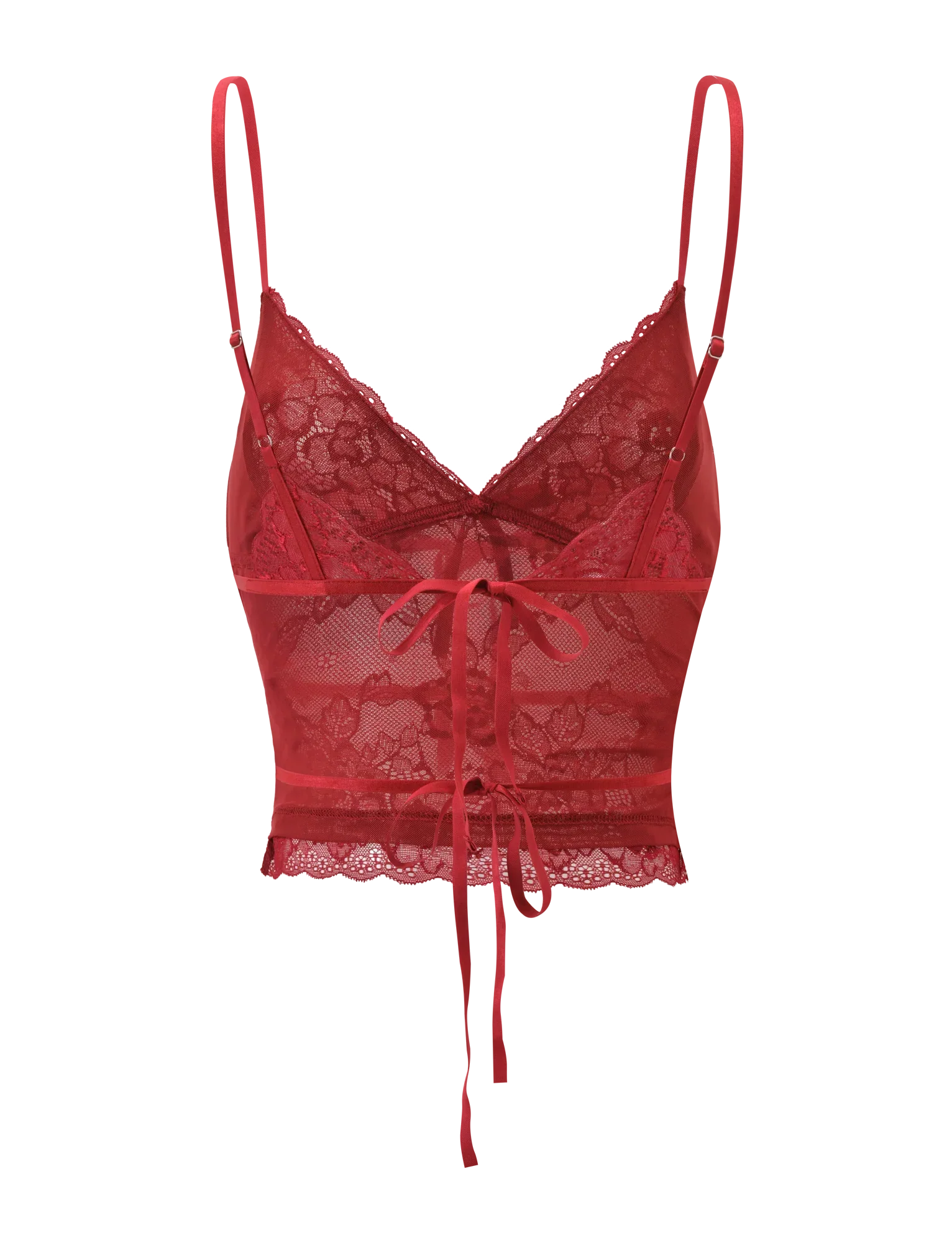 KIRRA BEADED SEQUIN LACE TOP RED