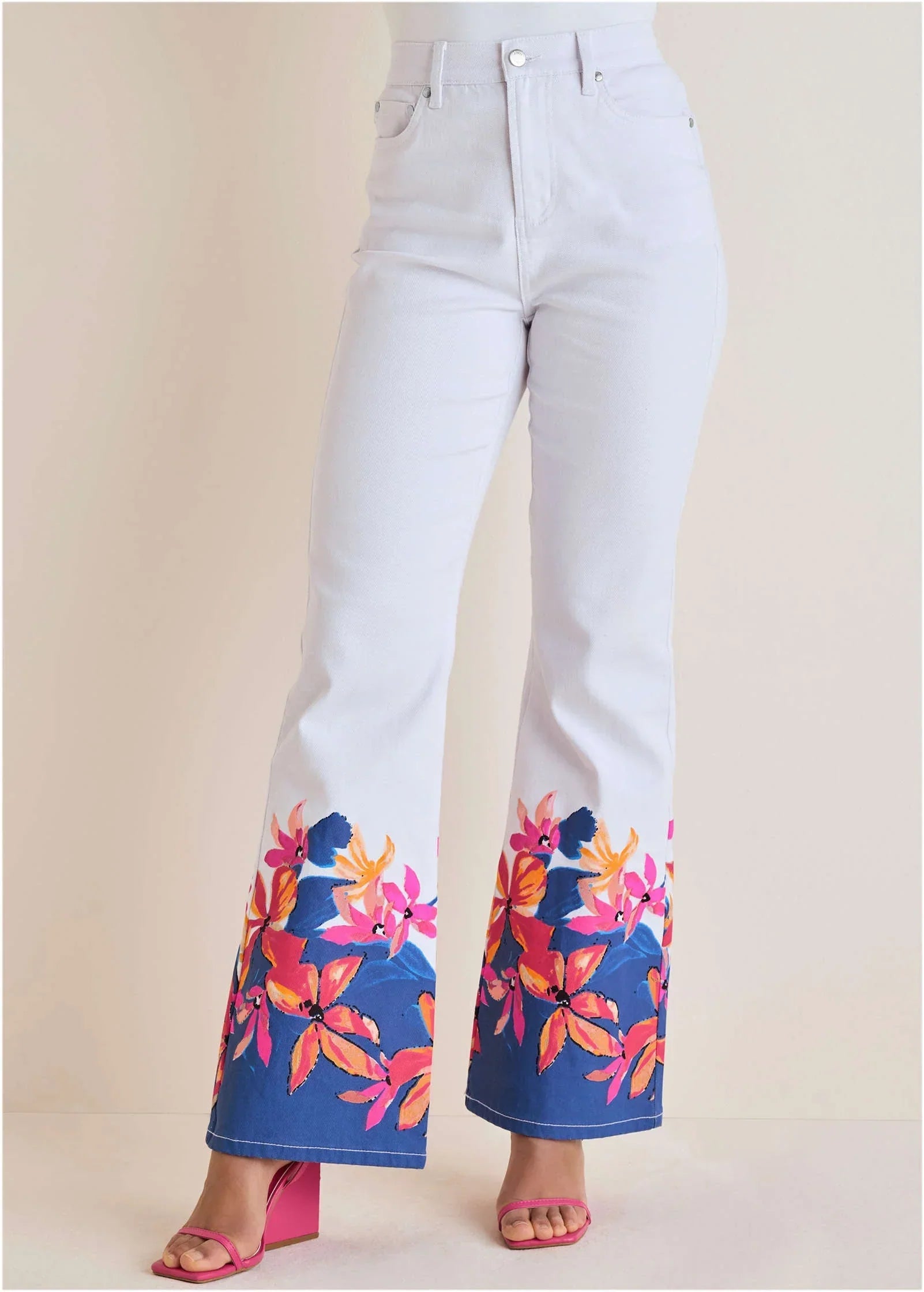 Flower Printed Modern Flare Flower Wave