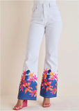 Flower Printed Modern Flare Flower Wave