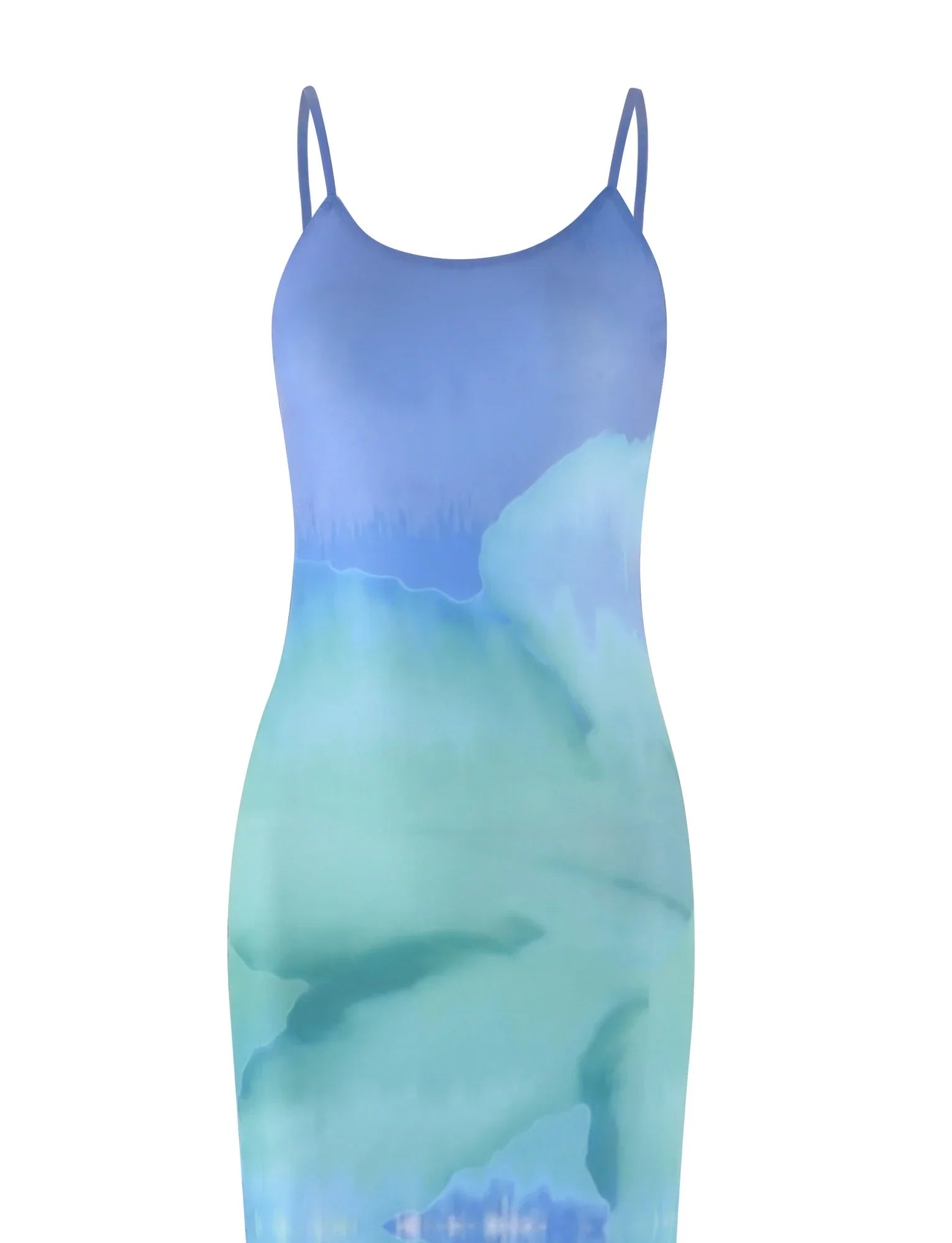 ARDON MAXI DRESS BLUE MACRO FLORAL BLUE HIBISCUS