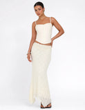 ANTONELLA MIDI SKIRT WHITE LACE CREAM