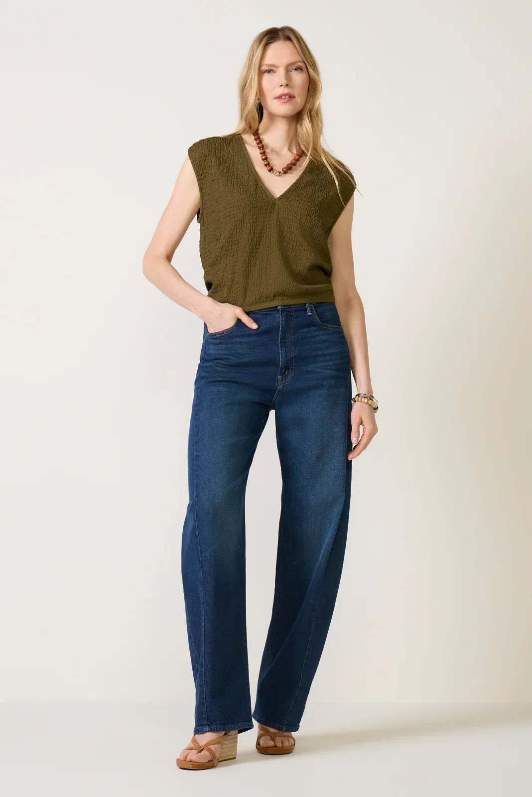 Savanna Pucker Tie Back Top