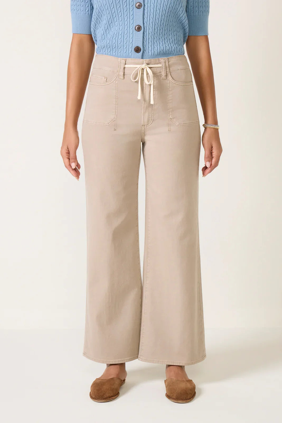 Ari w Waistband Tie Wide Leg Pant