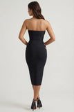Cut Out Halterneck Bodycon Midaxi Dress in Black