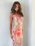 LYRE MAXI DRESS WATERCOLOUR FLORAL