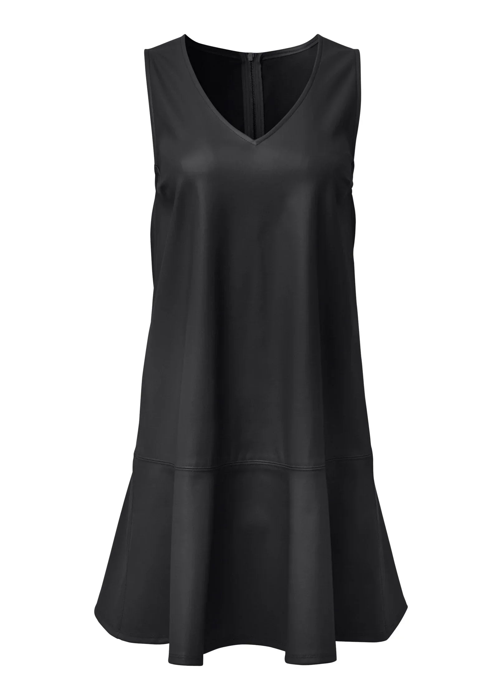 Faux Leather Mini Dress Jet Black