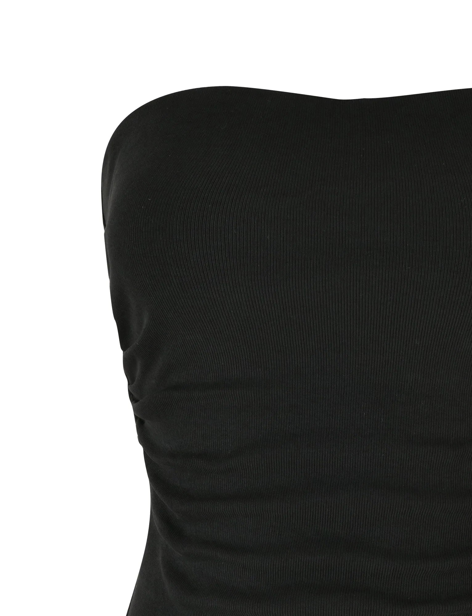 HARRIETT RIB TUBE TOP BLACK