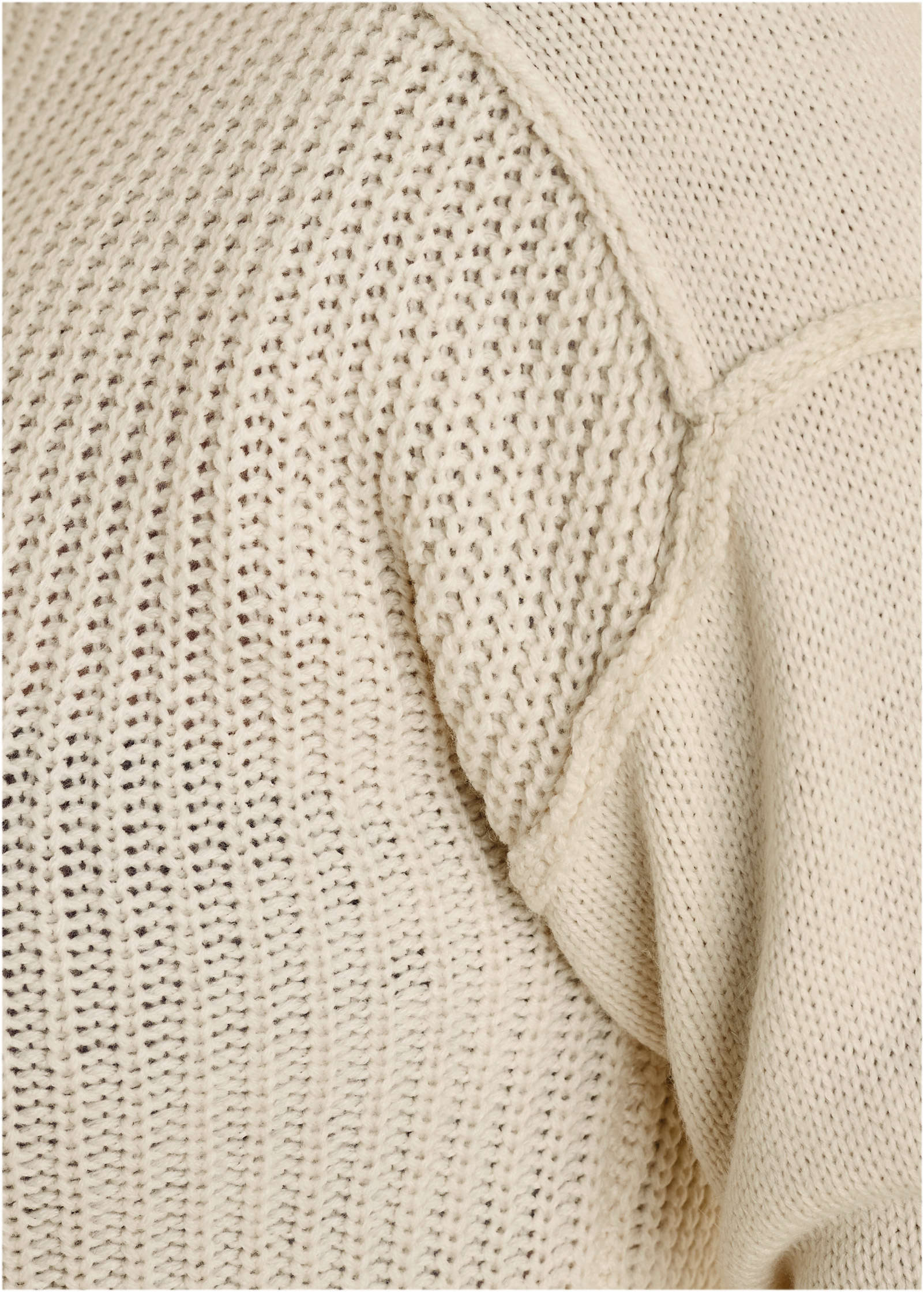 Mock Neck Knit Sweater Off White