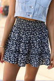 Through the Garden Black White Floral Skort