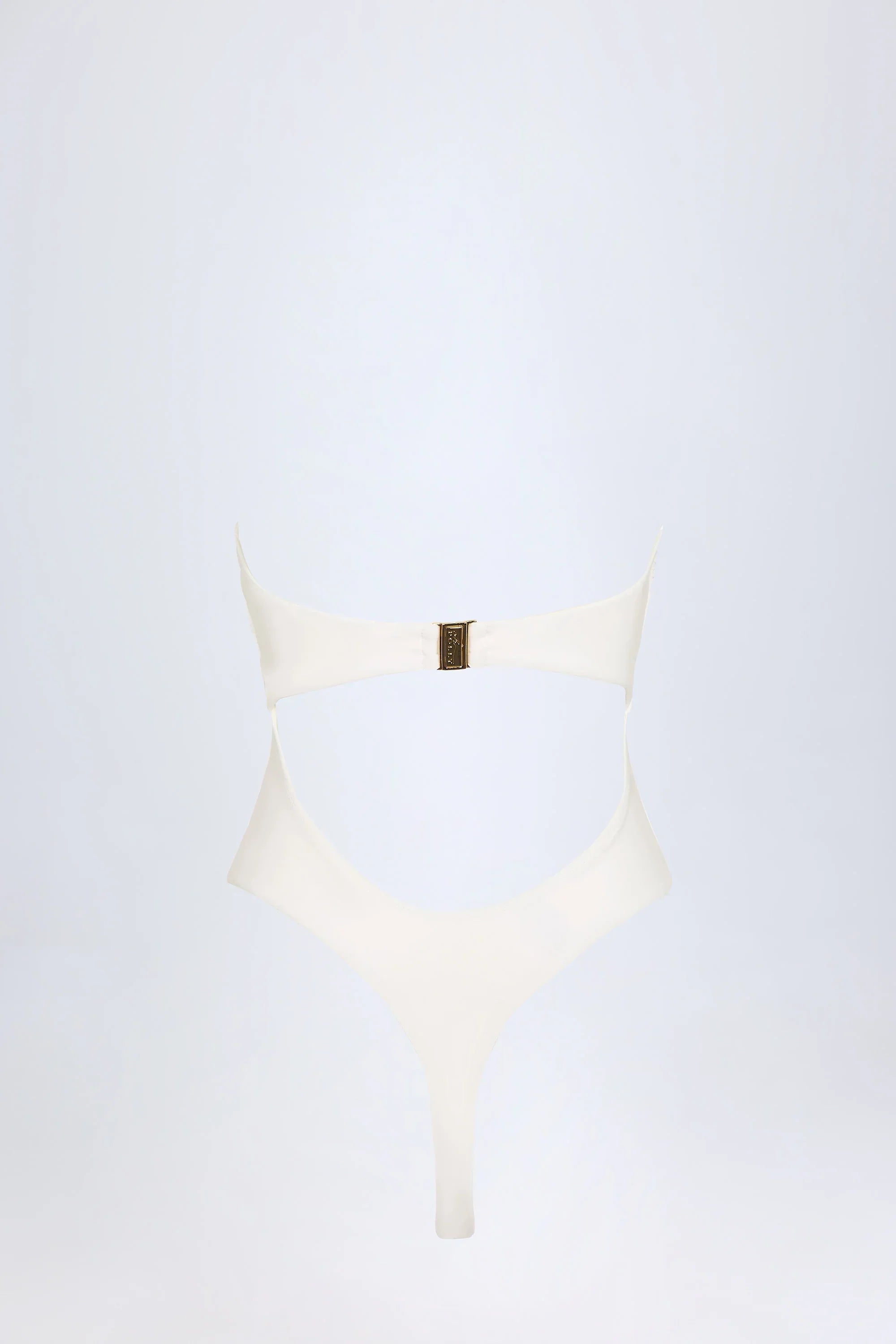 Cut Out Hardware Detail Swimsuit in White