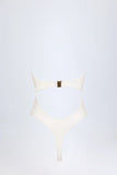 Cut Out Hardware Detail Swimsuit in White