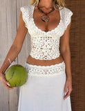 SASHA CROCHET TOP IVORY