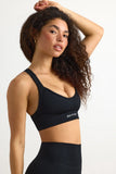 Super Sculpt Seamless Cross Back Sports Bra in Black