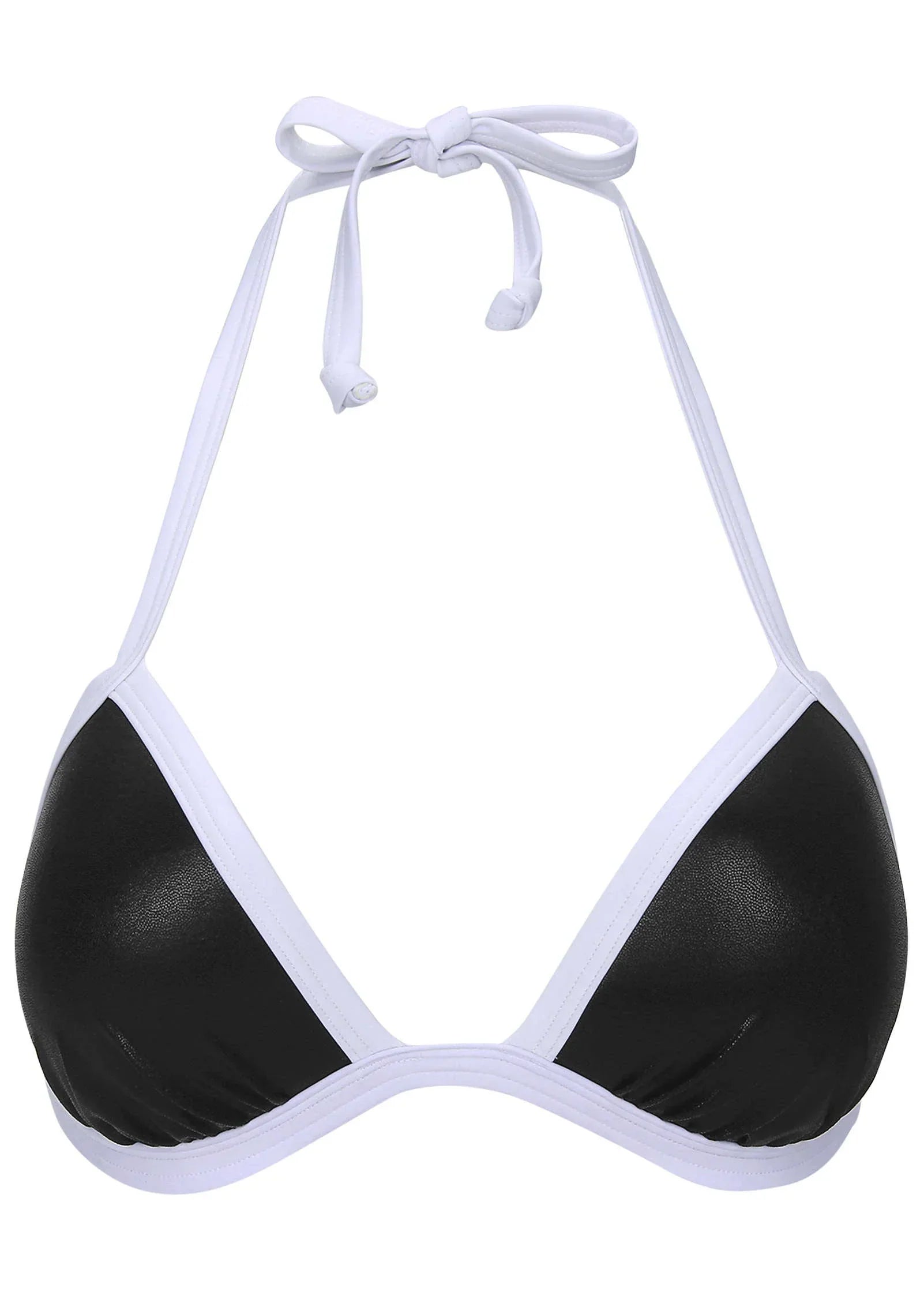 Liquid Leather Santa Cruz Push Up Triangle Top Black White