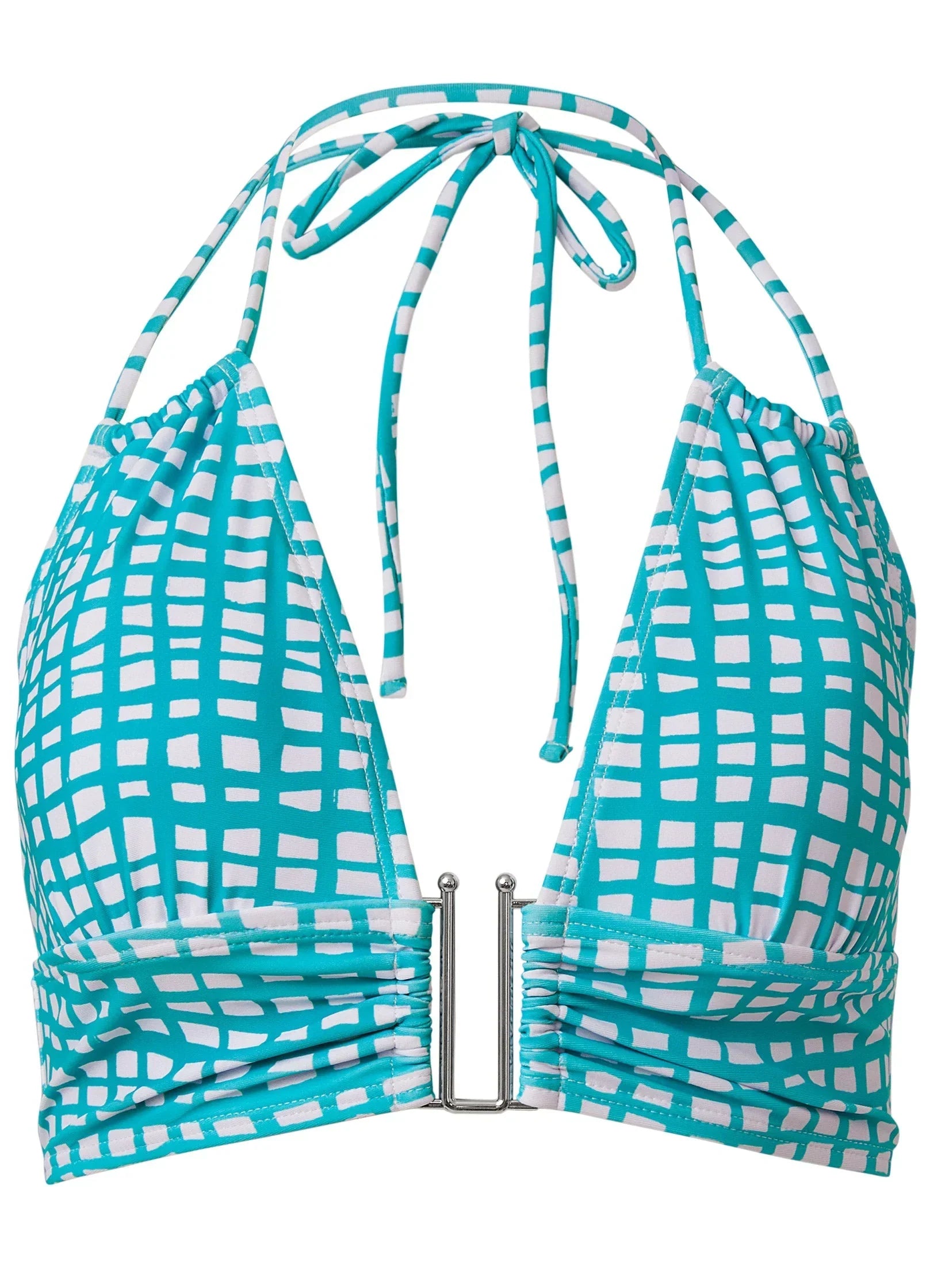 Summer Getaway Triangle Top Checker Me Blue