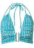 Summer Getaway Triangle Top Checker Me Blue