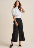 Crop Wide Leg Pants Black