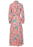 Cotton Linen Shirt Midi Dress Venetian Patchwork